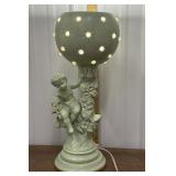 Signed, MCM green & gold lamp