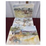 3 Eileen Corrwell watercolors from her private