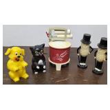 3pr Vintage Plastic Salt And Peppers