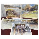 5 Eileen Correll watercolors from her private