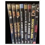 The Godfather, Rambo, and Rocky DVDs
