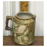 19th-century Majolica pottery creamer pitcher *a