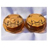 Art Deco Amber Glass Bakelite top(?) Dresser Jars