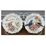 Pretty bird 3-D plates with plate rack