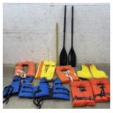 Life Vests & Paddle- penn yan