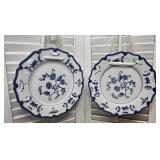 Pair "Lillian Vernon" blue and white plates