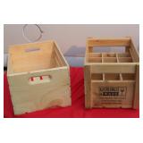 Geerlings & Wade Wooden Wine Bottle Crate & Apple