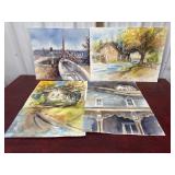 4 Eileen Corrwell watercolors from her private