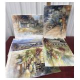 5 Eileen Corrwell watercolors from her private
