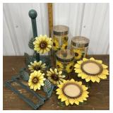 Sun flower explosion! Canisters. Napkin holder.