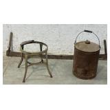 Tin Can, Industrial Stand Base & 2 Man Saw