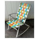 Vintage Aluminum Webbed Rocking Chair