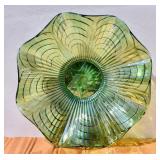 Imperial Glass Green Iridized Bowl with Star of