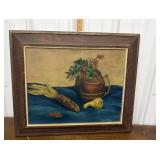 Signed Mary Gallo painting- pitcher w/ flowers,