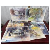 6 Eileen Correll watercolors from her private