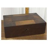 Early wooden box w/ mirror inside