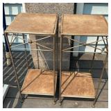 2 Heavy 28ï¿½x 12ï¿½ metal rod and ceramic stands