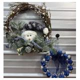 Snowman wreath & jingle bell wreath (2)