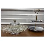 Vintage Kromex lazy Susan & Tidbit tray