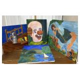 Abstract Paintings on canvas and board.
