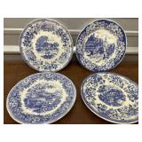 4 Ironstone Blue & White Italy plates - Gorgeous!