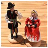 Pair of Polish Wooden Dolls