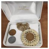 Pennies Indian head necklace steely wheat back