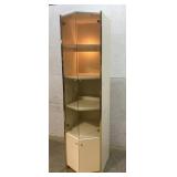 1980s Illuminated Corner Curio Cabinet 21/24/81