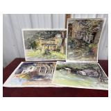 4 Eileen Corrwell watercolors from her private