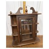 Hanging display curio shelf w/ door