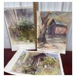 3 Eileen Correll watercolors from her private