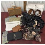 Make up air brush, clutch purses, menï¿½s belts,