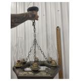 Tin Hanging Light w/4 glass shades