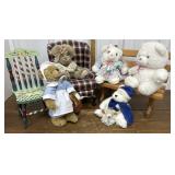 Blair, Misty, Emotions bears. 3 doll chairs.