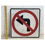 Directional Sign - No Left Turn 24ï¿½