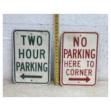 Aluminum Two Hour Parking & No Parking Signs