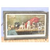 Antique "Puppy Class" Print. (Damaged as shown)