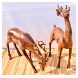 Pair of Wooden Deer-Bucks