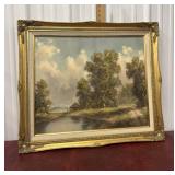H. Berger painting on canvas ï¿½country landscapeï¿½