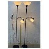 Metal Floor Lamps w/ plastic shades (2)