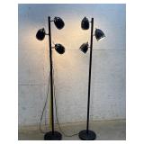 Metal & Chrome Black Floor Lamps (2)