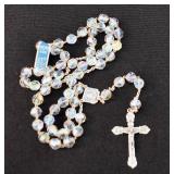Vintage Sterling & Crystal Faceted Bead Rosary