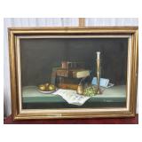 L.Douglas painting on canvas approx. 34x31