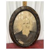 Antique Portrait Frame Convex "bubble" Glass