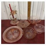 Pink depression glass