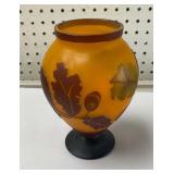 Vintage cameo art glass vase