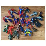 Lot of small figures, Superman, Batman,