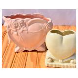 McCoy (?) Pottery Heart Planters