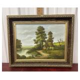Painting on canvas signed ï¿½Cottageï¿½