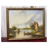 Gene artist signed painting on canvas approx.